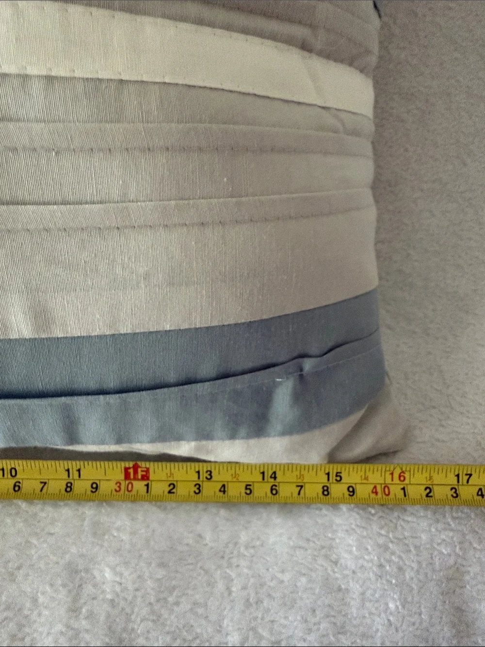 Madison Park Striped Decorative Pillow in Cream, Gray and Blue